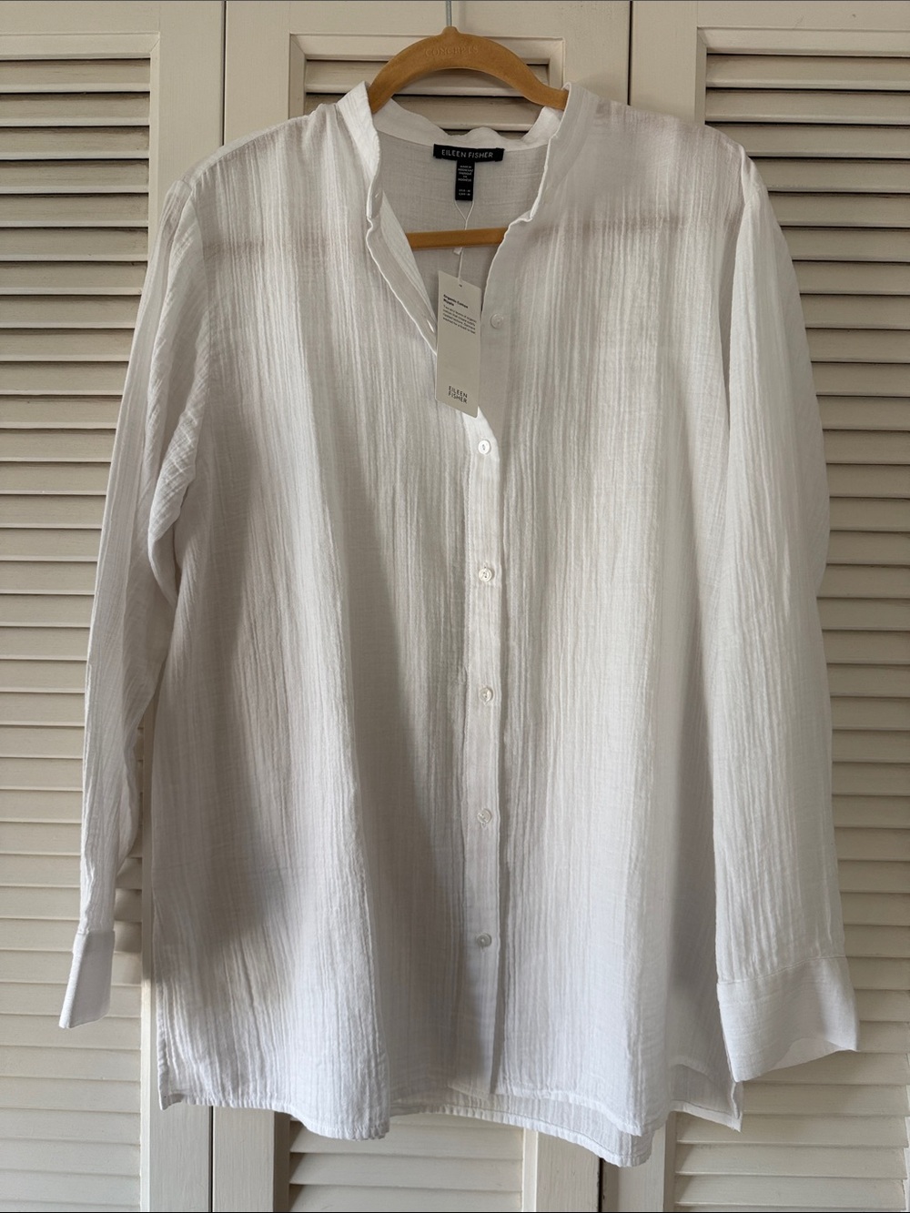 Eileen Fisher Mandarin Collar Shirt